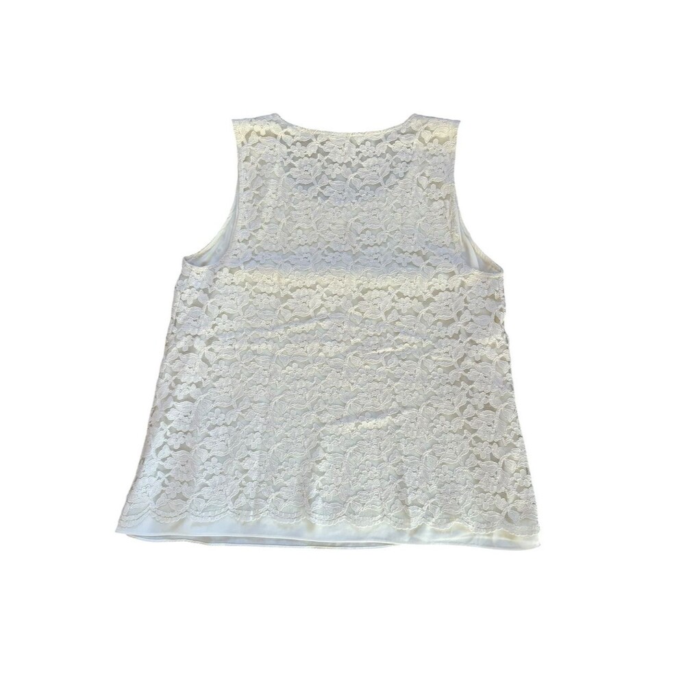 Summer Sleeveless Blouse Tanks Bundle Womens XL Navy Blue White Flip Flop Lace - Picture 6 of 12